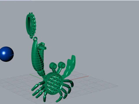 Жемчужные крабы STL 3D модель ювелирного кулона pp0049 3D Принт Модель