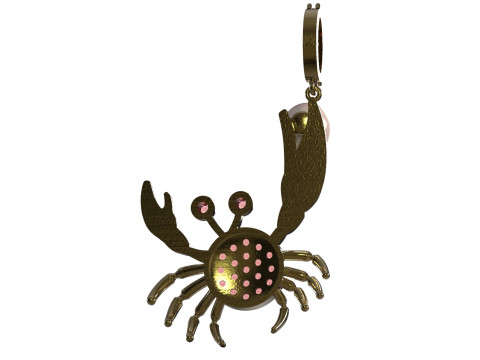 진주 게 STL 3D 쥬얼리 펜던트 모델 pp0049 3D 프린트 모델