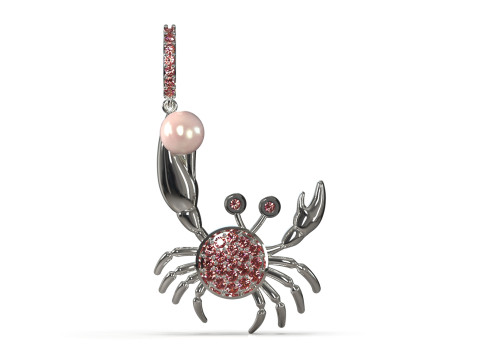 진주 게 STL 3D 쥬얼리 펜던트 모델 pp0049 3D 프린트 모델