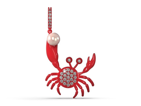 진주 게 STL 3D 쥬얼리 펜던트 모델 pp0049 3D 프린트 모델