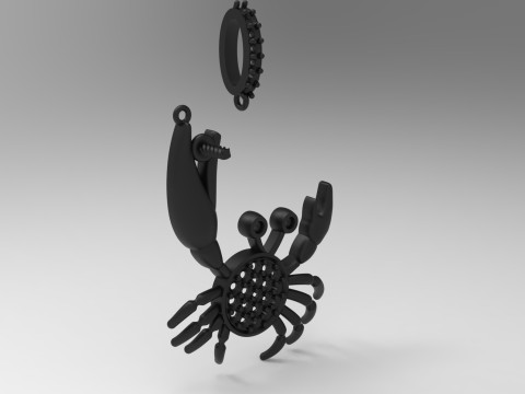 진주 게 STL 3D 쥬얼리 펜던트 모델 pp0049 3D 프린트 모델