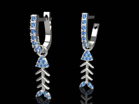 주얼리 FISHBONE stl 3dm 귀걸이 je0132 3D 프린트 모델 3D 프린트 모델