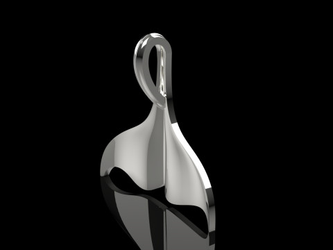 Złoty wisiorek z ogonem wieloryba Symbol starożytnej mocy piękna gp0089 Model do druku 3D Model do druku 3D