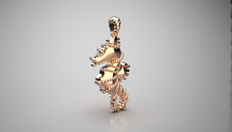 Морський коник stl 3d золотий кулон модель gp0169 3D модель для друку 3D Принт Модель .c4d .max .obj .3ds .fbx .stl .blend 