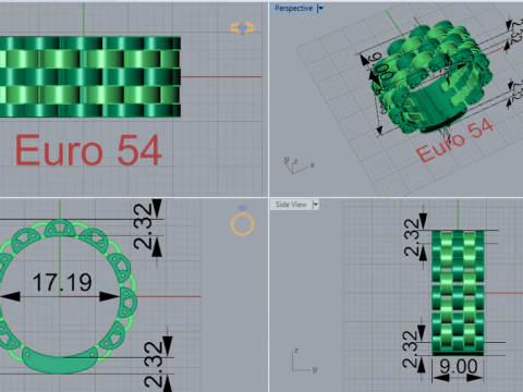 Mens Gold stl 3dm Ring Model ror0059 3D print model 3D Print Model