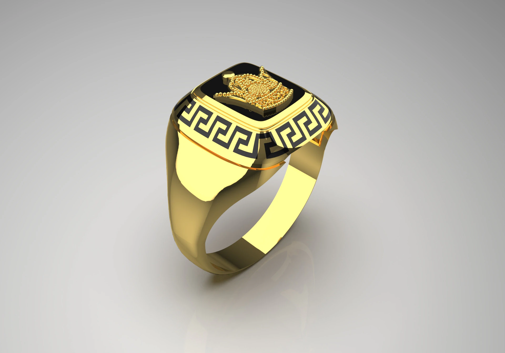 Mens Ring of the Crown of Iran Golden Meander mr0062 3D print model 3D Print Model .c4d .max .obj .3ds .fbx .stl .blend 