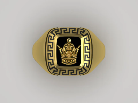 Mens Ring of the Crown of Iran Golden Meander mr0062 3D print model 3D Print Model