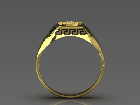 Mens Ring of the Crown of Iran Golden Meander mr0062 3D print model 3D Print Model