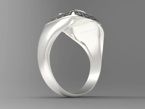 Mens Ring of the Crown of Iran Golden Meander mr0062 3D print model 3D Print Model