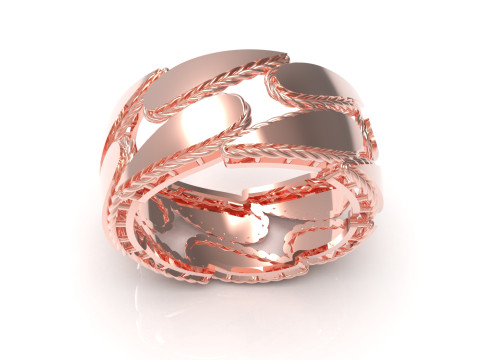 Teksturowany i lustrzany wzór stl 3d złoty pierścionek model gr0041 Model do druku 3D