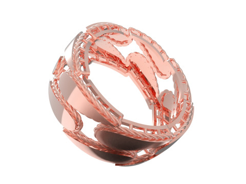 Teksturowany i lustrzany wzór stl 3d złoty pierścionek model gr0041 Model do druku 3D