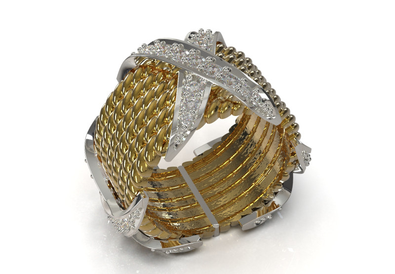 Anello 3d stl con design di texture e pietre preziose di lusso, modello jr00005 Modello di stampa 3D .c4d .max .obj .3ds .fbx .stl .blend 