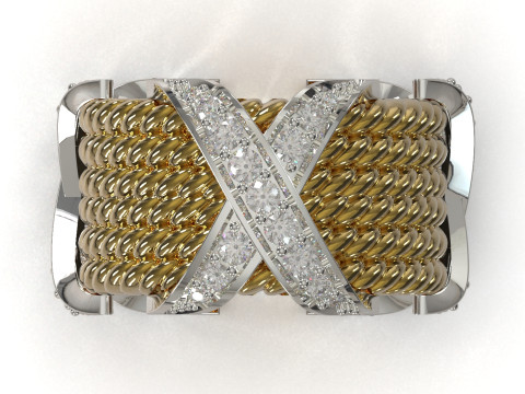 Anello 3d stl con design di texture e pietre preziose di lusso, modello jr00005 Modello di stampa 3D