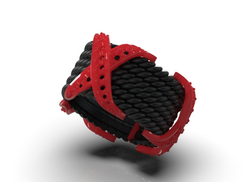 Anello 3d stl con design di texture e pietre preziose di lusso, modello jr00005 Modello di stampa 3D