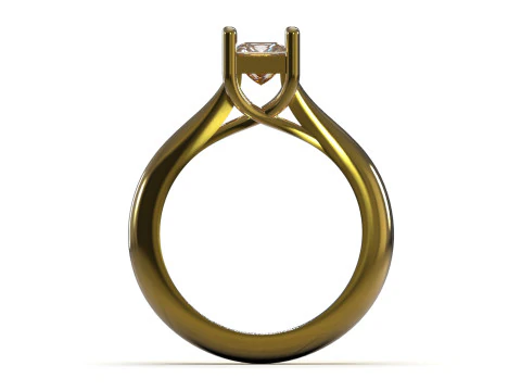 3D-кольцо Modern Princess Cut Solitaire STL, модель sr0116 3D Принт Модель