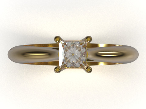 Nowoczesny pierścionek Princess Cut Solitaire STL 3D model sr0116 Model do druku 3D
