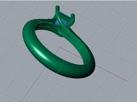 Nowoczesny pierścionek Princess Cut Solitaire STL 3D model sr0116 Model do druku 3D