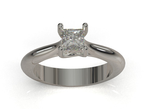 Nowoczesny pierścionek Princess Cut Solitaire STL 3D model sr0116 Model do druku 3D