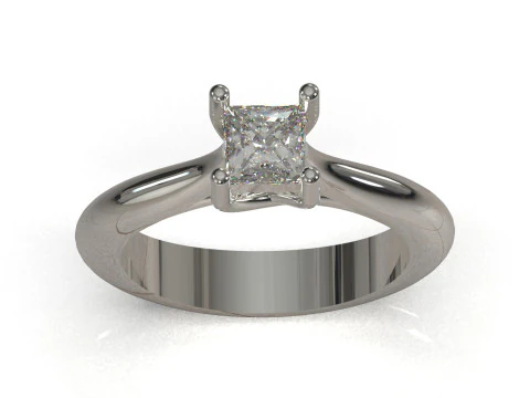 3D-кольцо Modern Princess Cut Solitaire STL, модель sr0116 3D Принт Модель