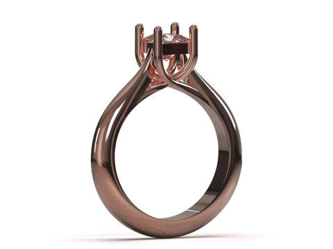 Nowoczesny pierścionek Princess Cut Solitaire STL 3D model sr0116 Model do druku 3D