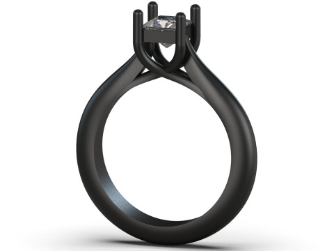 Nowoczesny pierścionek Princess Cut Solitaire STL 3D model sr0116 Model do druku 3D