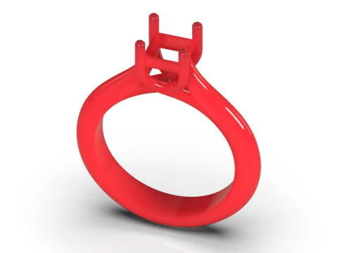 3D-кольцо Modern Princess Cut Solitaire STL, модель sr0116 3D Принт Модель