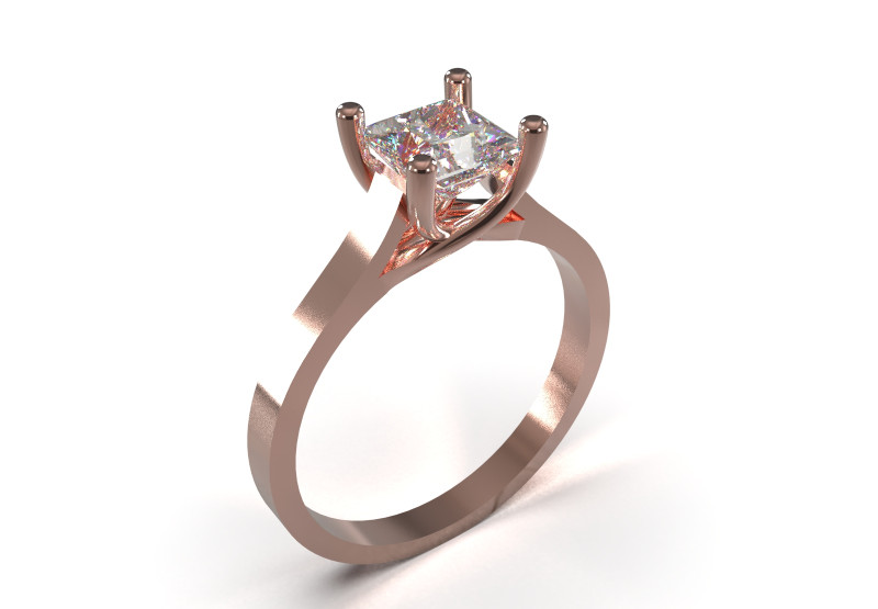 Anillo Príncipe Solitario STL 3D con Estribo Lineal modelo sr0114 Modelo de impresión 3D .c4d .max .obj .3ds .fbx .stl .blend 