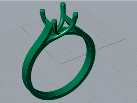 Anillo Príncipe Solitario STL 3D con Estribo Lineal modelo sr0114 Modelo de impresión 3D
