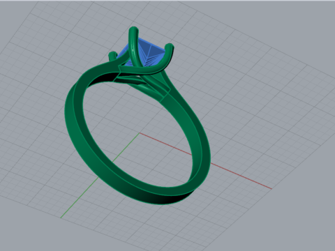 Anillo Príncipe Solitario STL 3D con Estribo Lineal modelo sr0114 Modelo de impresión 3D