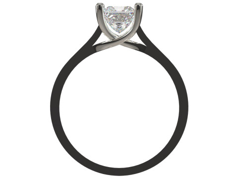 Anillo Príncipe Solitario STL 3D con Estribo Lineal modelo sr0114 Modelo de impresión 3D