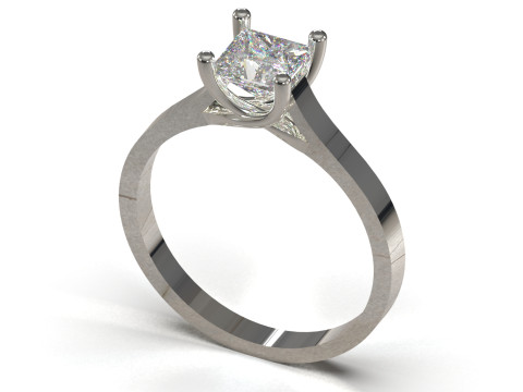 Anillo Príncipe Solitario STL 3D con Estribo Lineal modelo sr0114 Modelo de impresión 3D