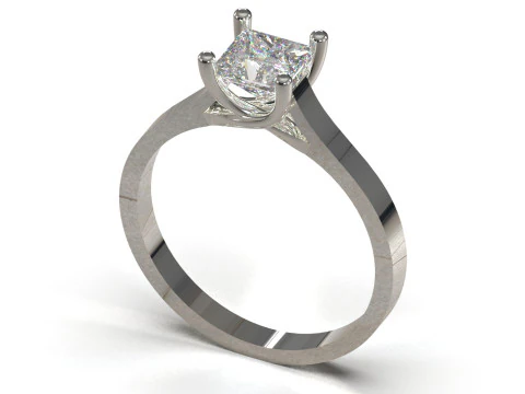 Кольцо Prince Solitaire STL 3D с линейным стременем, модель sr0114 3D Принт Модель