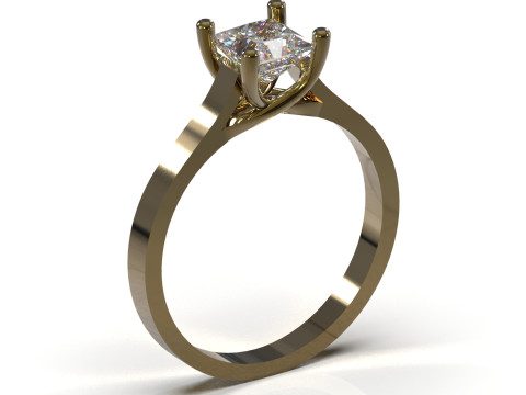 Anillo Príncipe Solitario STL 3D con Estribo Lineal modelo sr0114 Modelo de impresión 3D