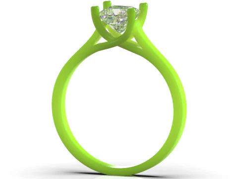 Кольцо Prince Solitaire STL 3D с линейным стременем, модель sr0114 3D Принт Модель