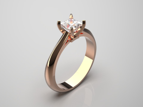 Minimal Prince Solitaire STL 3D modèle de bague en or sr0041 modèle d'impression 3D Modèles 3D en vedette