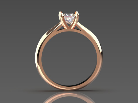 Anillo de oro Minimal Prince Solitaire STL 3D modelo sr0041 Modelo de impresión 3D Modelo de impresión 3D