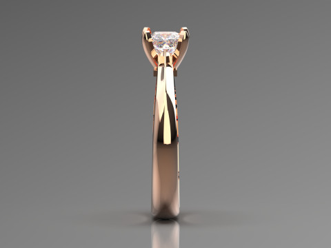 Anillo de oro Minimal Prince Solitaire STL 3D modelo sr0041 Modelo de impresión 3D Modelo de impresión 3D