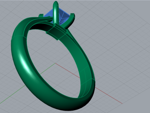 Anillo de oro Minimal Prince Solitaire STL 3D modelo sr0041 Modelo de impresión 3D Modelo de impresión 3D