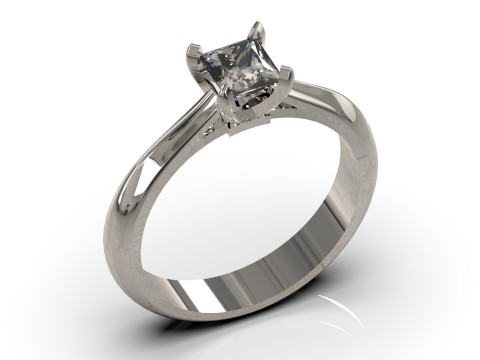 Anillo de oro Minimal Prince Solitaire STL 3D modelo sr0041 Modelo de impresión 3D Modelo de impresión 3D