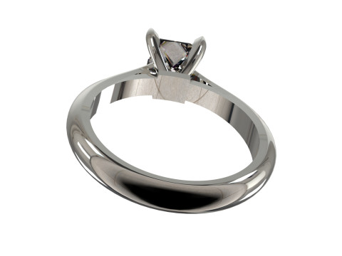 Anillo de oro Minimal Prince Solitaire STL 3D modelo sr0041 Modelo de impresión 3D Modelo de impresión 3D