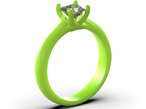 Anillo de oro Minimal Prince Solitaire STL 3D modelo sr0041 Modelo de impresión 3D Modelo de impresión 3D