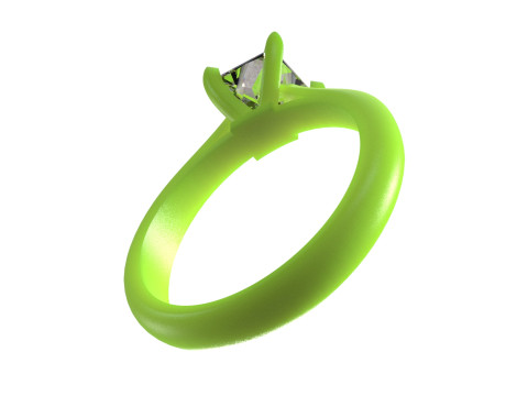 Anillo de oro Minimal Prince Solitaire STL 3D modelo sr0041 Modelo de impresión 3D Modelo de impresión 3D