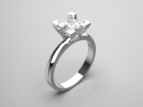 Prince Classic Solitaire srtl 3D złota biżuteria Model pierścionka sr0075 Model do druku 3D