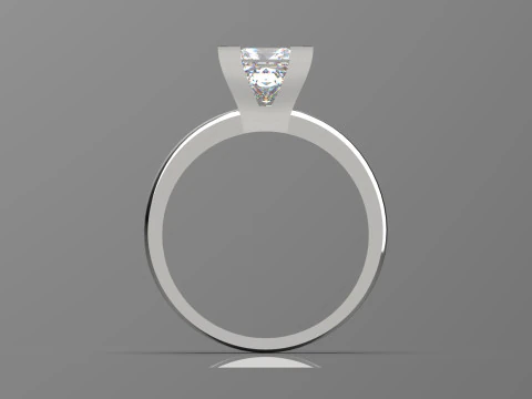 Prince Classic Solitaire srtl 3d gold jewelry Ring model sr0075 3D Print Model