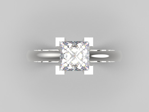Prince Classic Solitaire srtl perhiasan emas 3d Model cincin sr0075 Model Cetak 3D