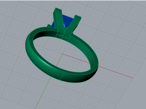 Prince Classic Solitaire srtl perhiasan emas 3d Model cincin sr0075 Model Cetak 3D