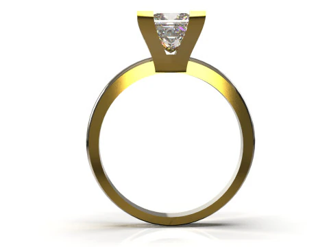 Prince Classic Solitaire srtl 3d gold jewelry Ring model sr0075 3D Print Model