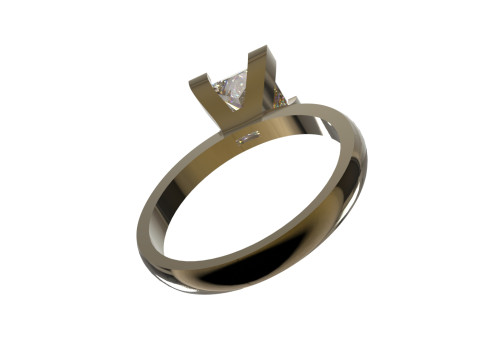 Prince Classic Solitaire srtl perhiasan emas 3d Model cincin sr0075 Model Cetak 3D