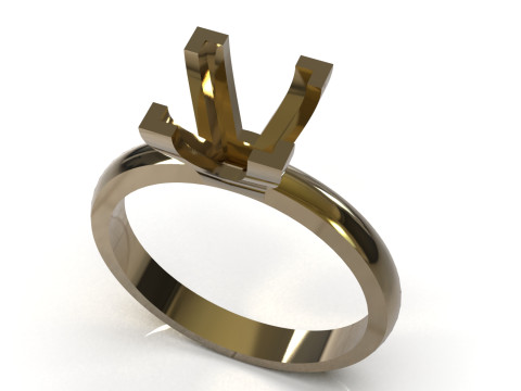 Prince Classic Solitaire srtl perhiasan emas 3d Model cincin sr0075 Model Cetak 3D