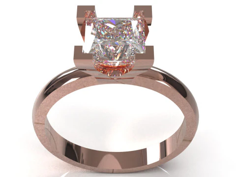 Prince Classic Solitaire srtl 3d gold jewelry Ring model sr0075 3D Print Model